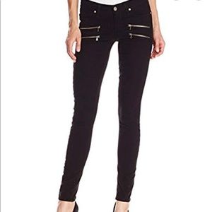 Paige black skinny zipper denim